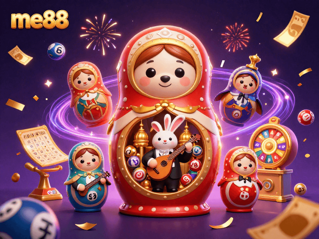 Play thrilling lottery games at me88 with colorful numbered balls and vibrant prizes.