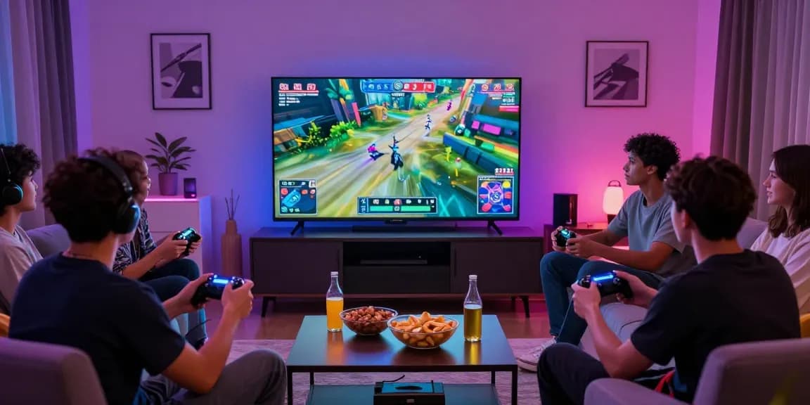 Pengguna basket168 login menikmati malam permainan, dengan TV besar dan suasana yang menyenangkan.