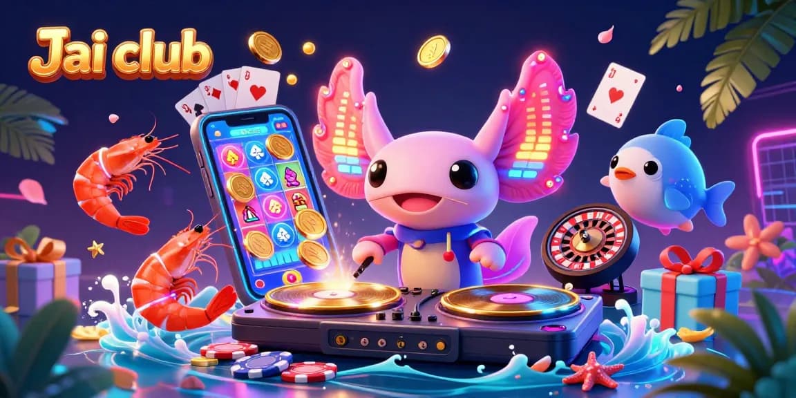 Engage in exciting gameplay with Jai club's neon-themed underwater casino scene featuring dynamic gaming elements.