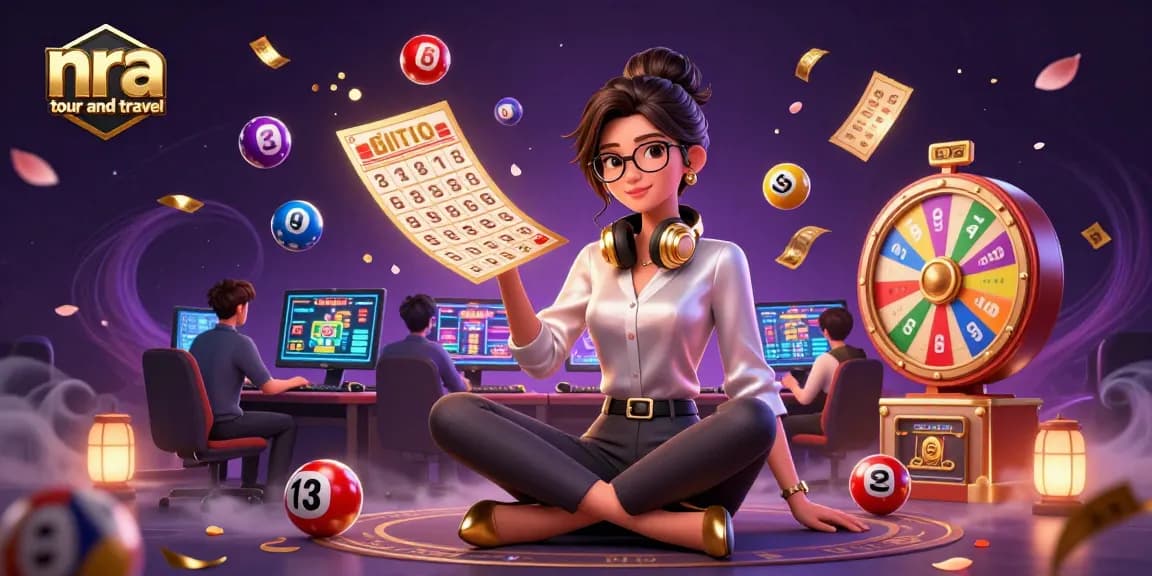 Experience the excitement of nra tour and travel with vibrant casino-themed graphics and elements.
