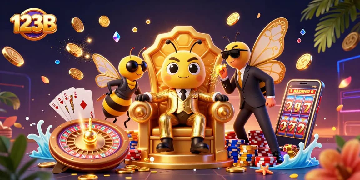 Engage in thrilling gameplay with 123B, featuring rich casino elements and characters in a vibrant setting.