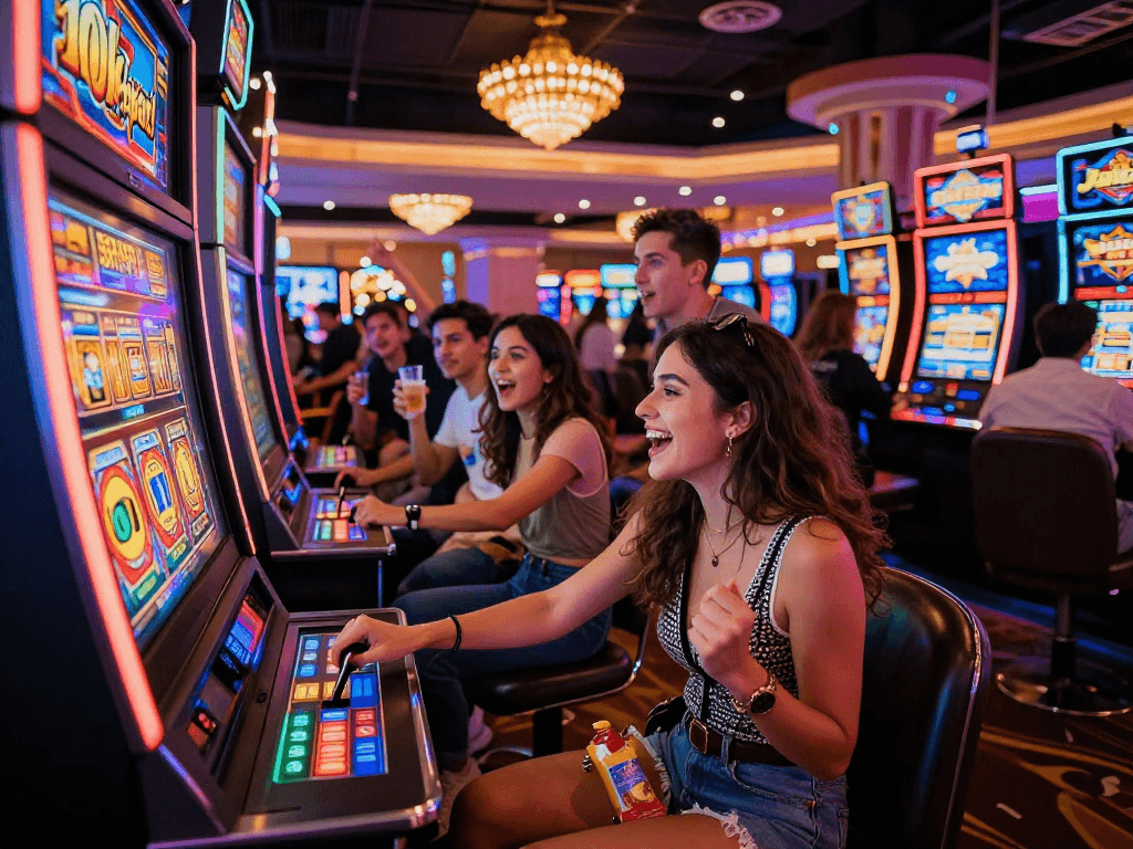 Exciting slot 10k jackpot gaming experience in a vibrant casino setting.
