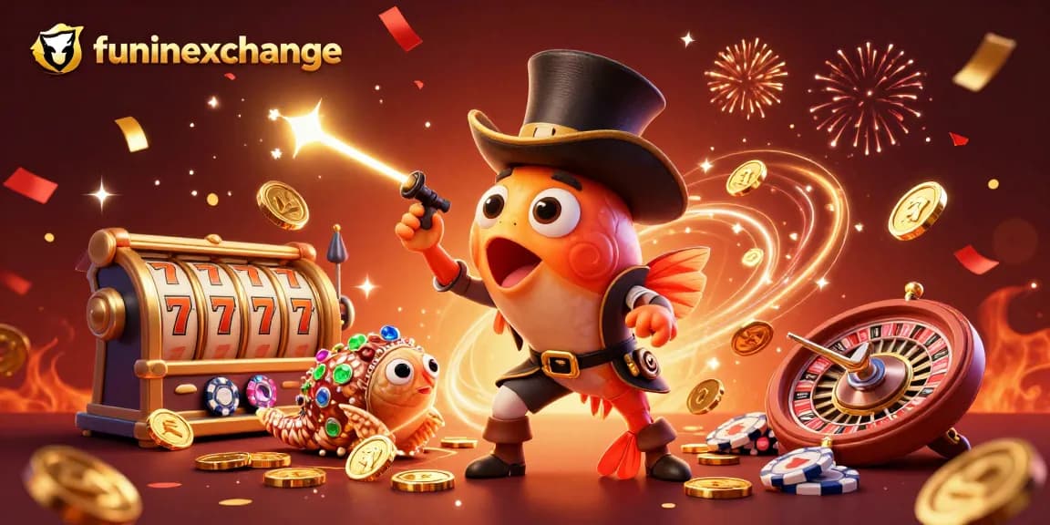 Experience thrilling gameplay at funinexchange with vibrant casino characters and festive elements.