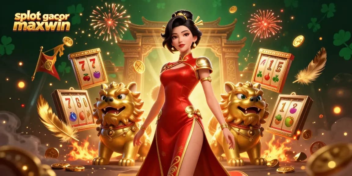 Play exciting slot gacor maxwin games surrounded by vibrant 3D characters and festive decorations.