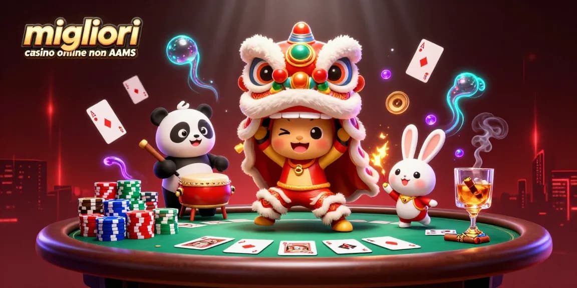 Scopri la migliore esperienza nei migliori casino online non AAMS in una scena di casino vivace e festosa.