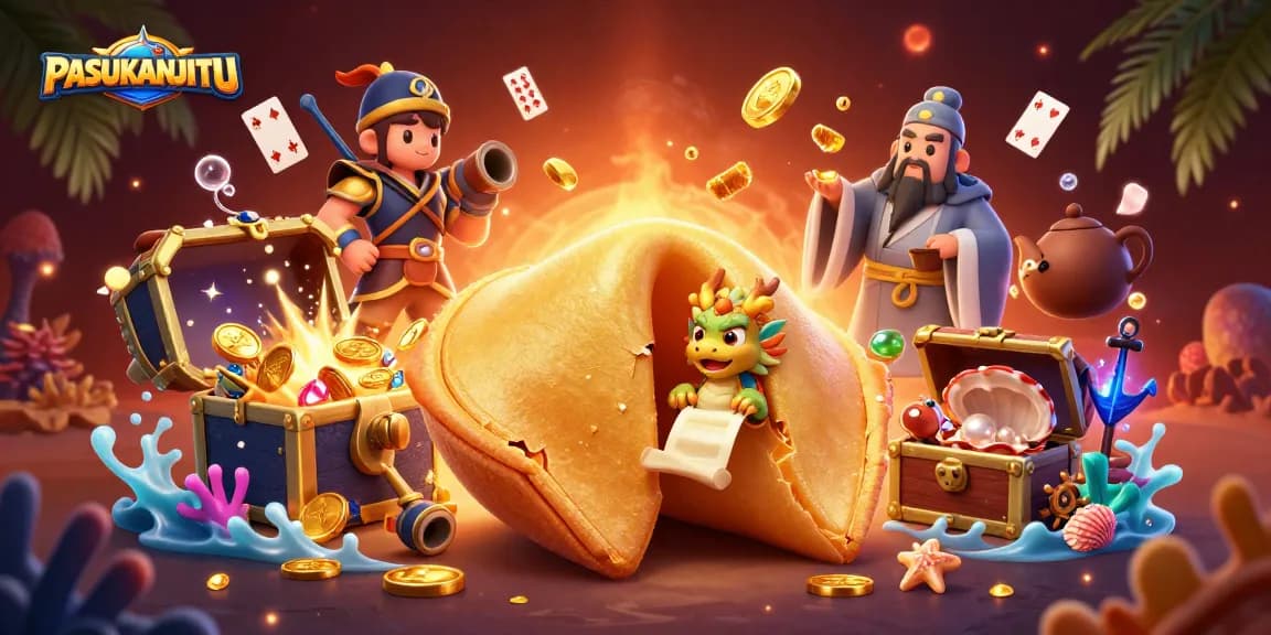 Engage in thrilling gameplay with PASUKANJITU, featuring a vibrant casino scene with fortune elements.