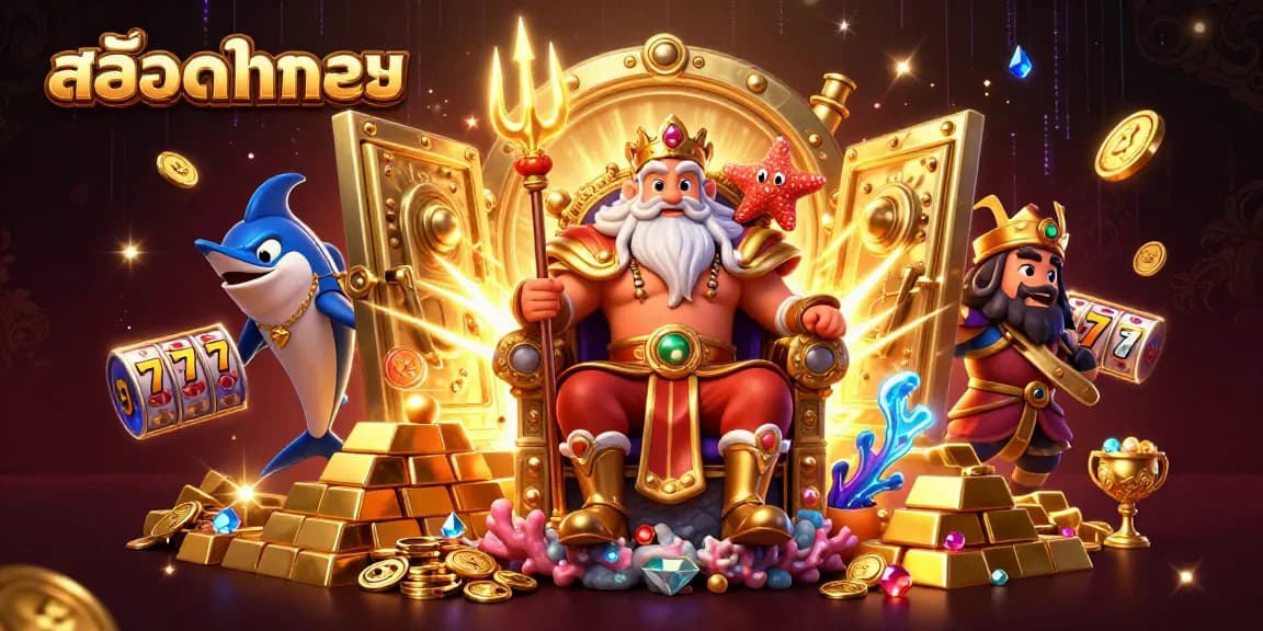 Menangkan pengalaman slot di สล็อตทดลอง dengan latar belakang yang berkilau dan penuh aksi.
