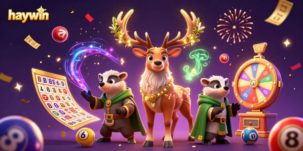 Join the excitement at haywin with vibrant casino elements and engaging characters!