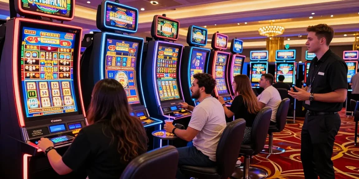 Slot gacor dalam suasana kasino yang meriah dengan pemain bersemangat