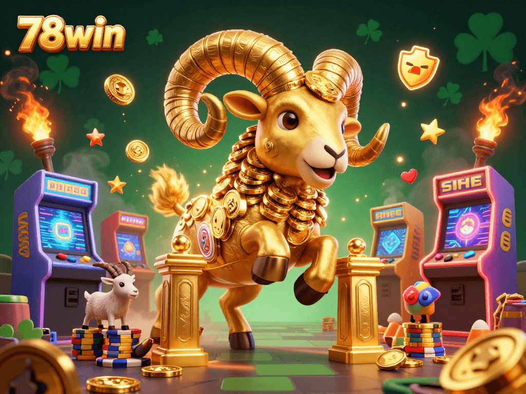 Bet big with 78win's exciting casino gaming scene featuring vibrant characters and elements.