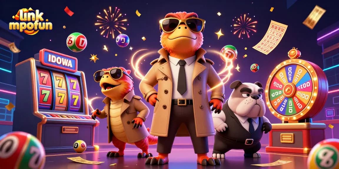 Spin and win at link mpofun's lively casino with animated raptors trying to access VIP lounge.