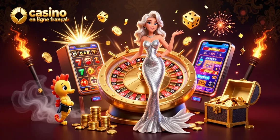 Découvrez l'excitation du casino en ligne français avec des personnages vibrants et des éléments de jeu dynamiques.