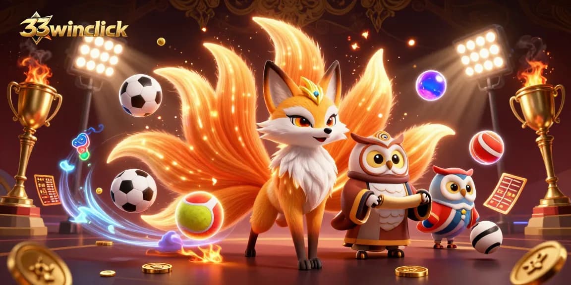 Experience thrilling gaming with 33winclick featuring vibrant animated characters and dynamic sports elements.