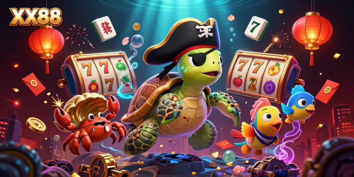 Experience the thrill of XX88 with vibrant characters and rich casino elements in a dynamic scene.