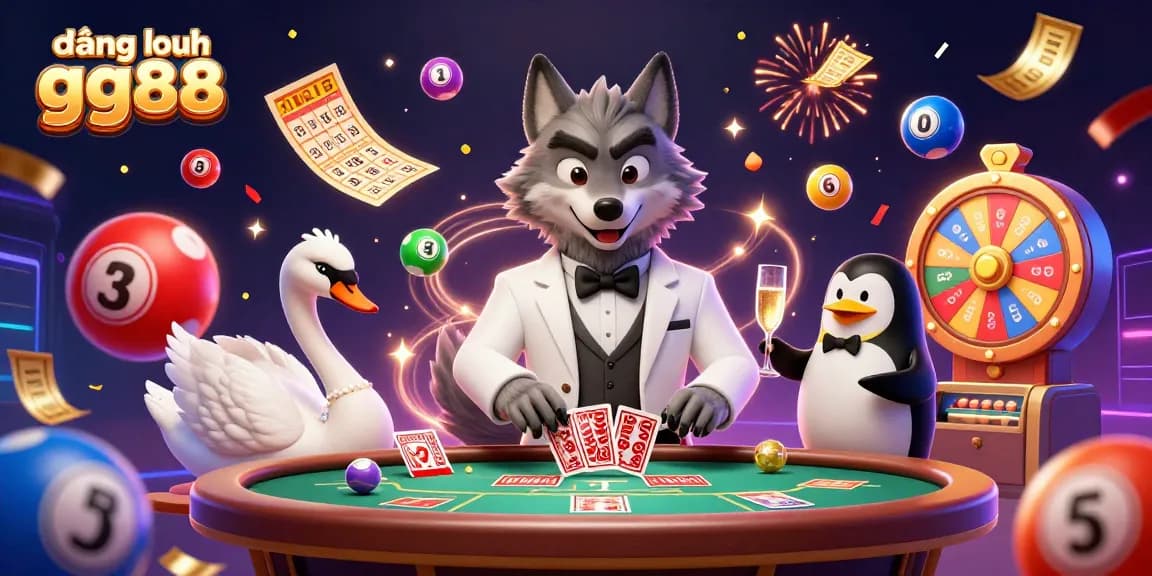 Experience vibrant excitement at đăng nhập gg88 with a captivating 3D casino illustration featuring playful characters and dynamic game elements.