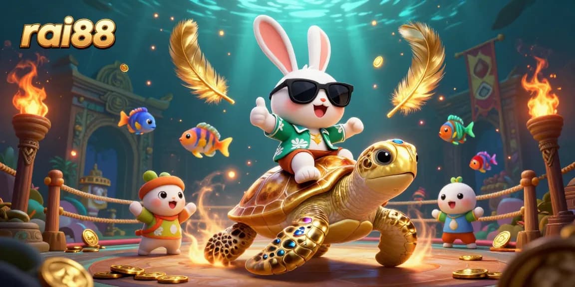 Experience thrilling gaming adventures with rai88's vibrant casino scene featuring a lucky rabbit!