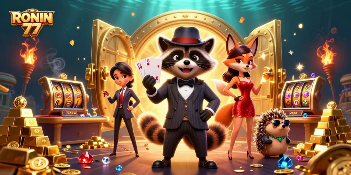 Play and win with RONIN 77 as raccoon dealer and enchanting companions brighten the casino.