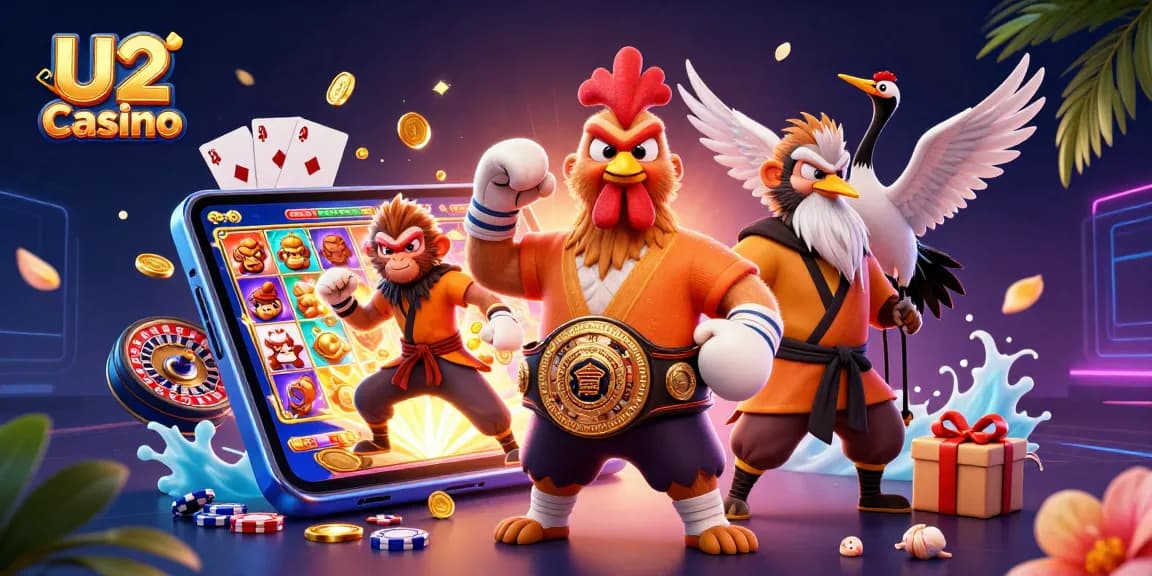 Experience the thrill of U2 Casino with vibrant characters and action-packed gaming elements.