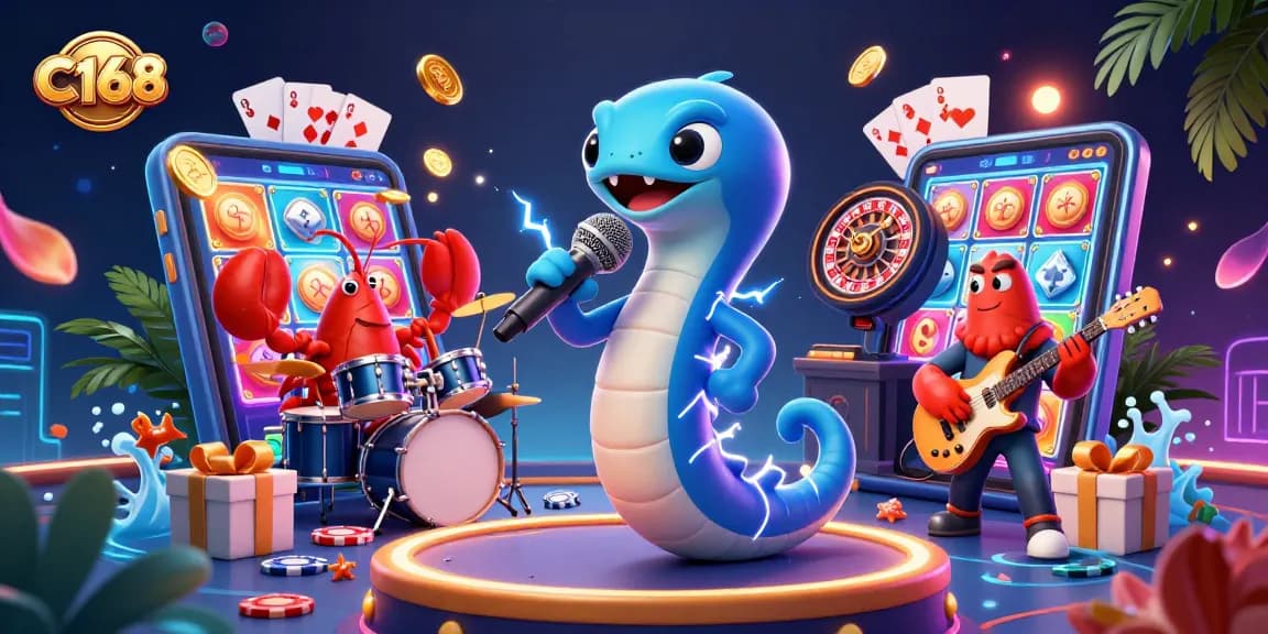 C168 electrifies the underwater casino scene with an electric eel DJ and dynamic game elements