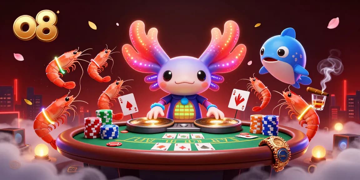 Experience the thrilling casino atmosphere at o8 with vibrant characters and engaging gameplay elements.