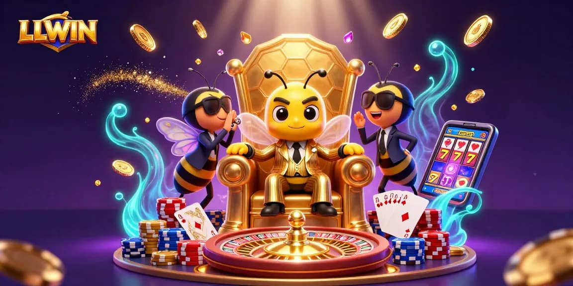 Experience LLWIN's dynamic casino world with buzzing character elements and engaging game visuals.
