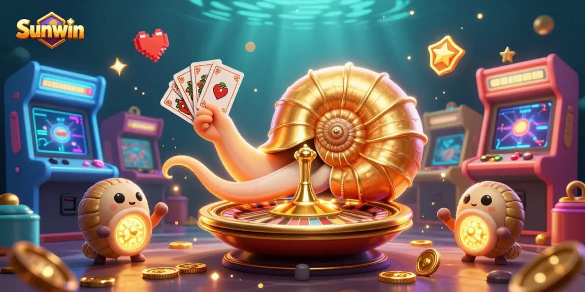 Sunwin offers vibrant gameplay featuring a giant nautilus roulette wheel with lively casino elements.