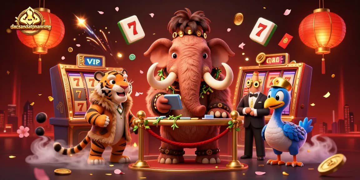 Experience thrilling slots at dacsandatphanrang with vibrant casino elements and engaging characters.
