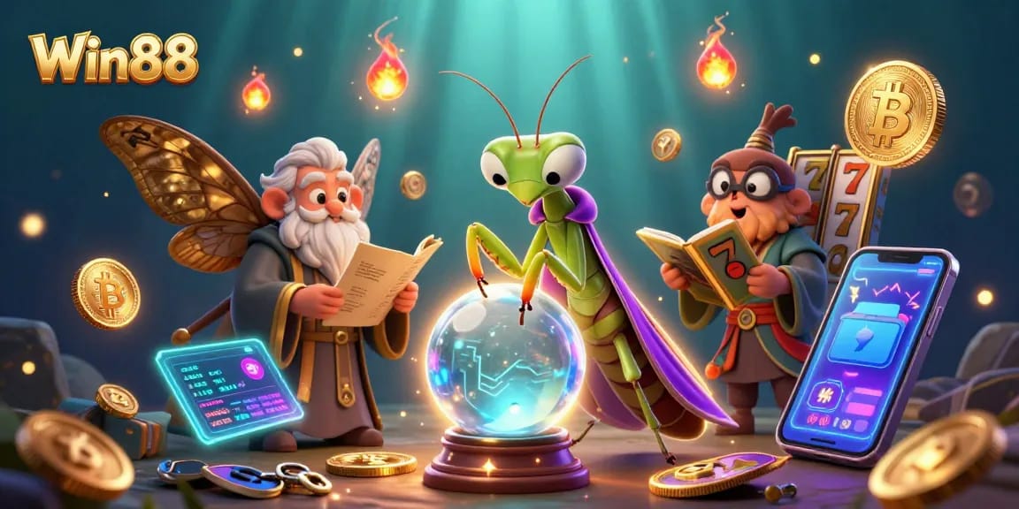 Experience the thrilling world of Win88 with vibrant 3D casino elements and characters.