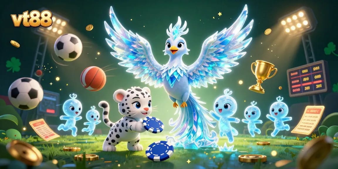 Engage in thrilling activities at vt88 with vibrant characters, dazzling sports elements, and magical ice sprites.
