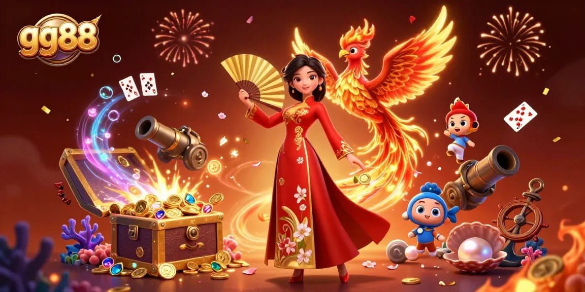 Experience the vibrant excitement of gg88 with colorful themes and dynamic games, showcasing stunning characters and gold elements.