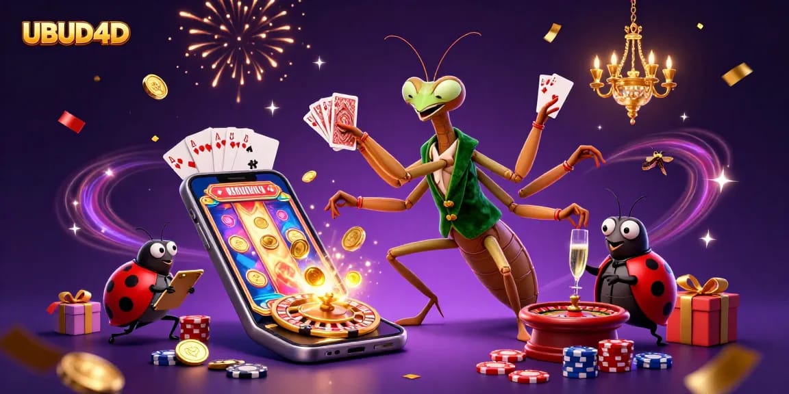 Experience the exciting world of UBUD4D with vibrant slot games, engaging characters, and high-energy casino action!