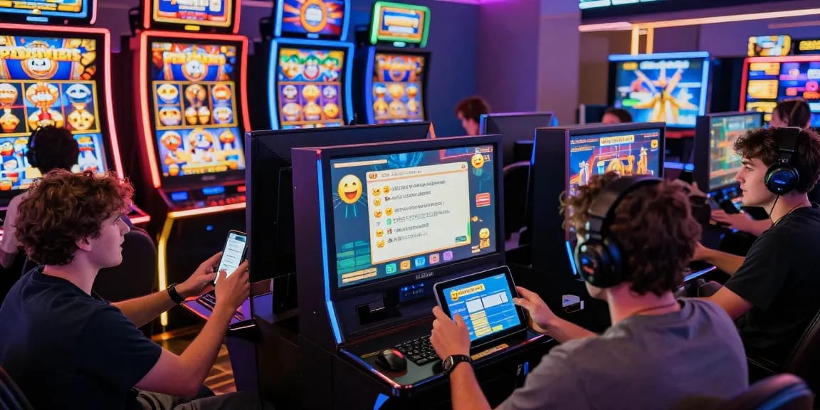 Aktivitas pemain di platform judi online Fujiwin88 dengan berbagai slot game dan interaksi digital yang seru.
