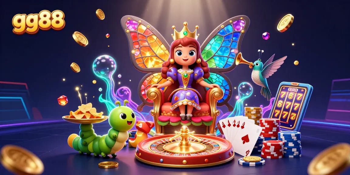 Experience thrilling gaming at gg88 with vibrant casino elements and enchanting characters.