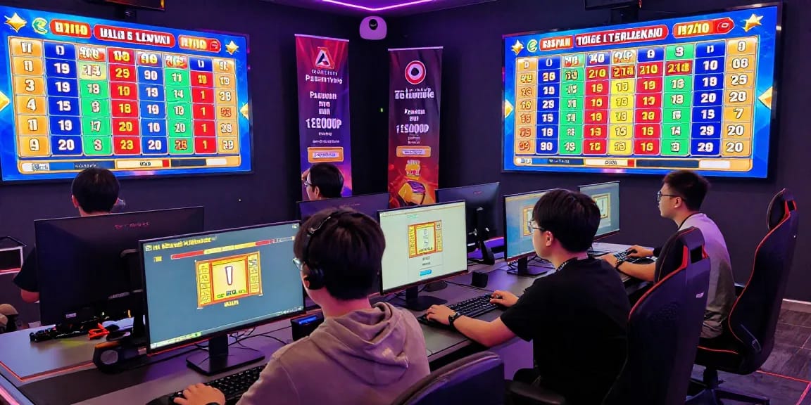 Players enjoying Pasaran Togel Terlengkap in a lively online gaming environment with vibrant displays and excitement.