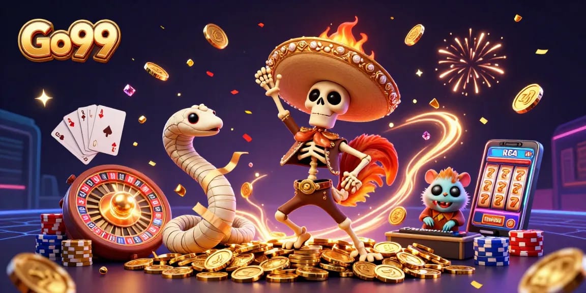 Experience Go 99's thrilling casino adventure with vibrant characters and dynamic game elements.