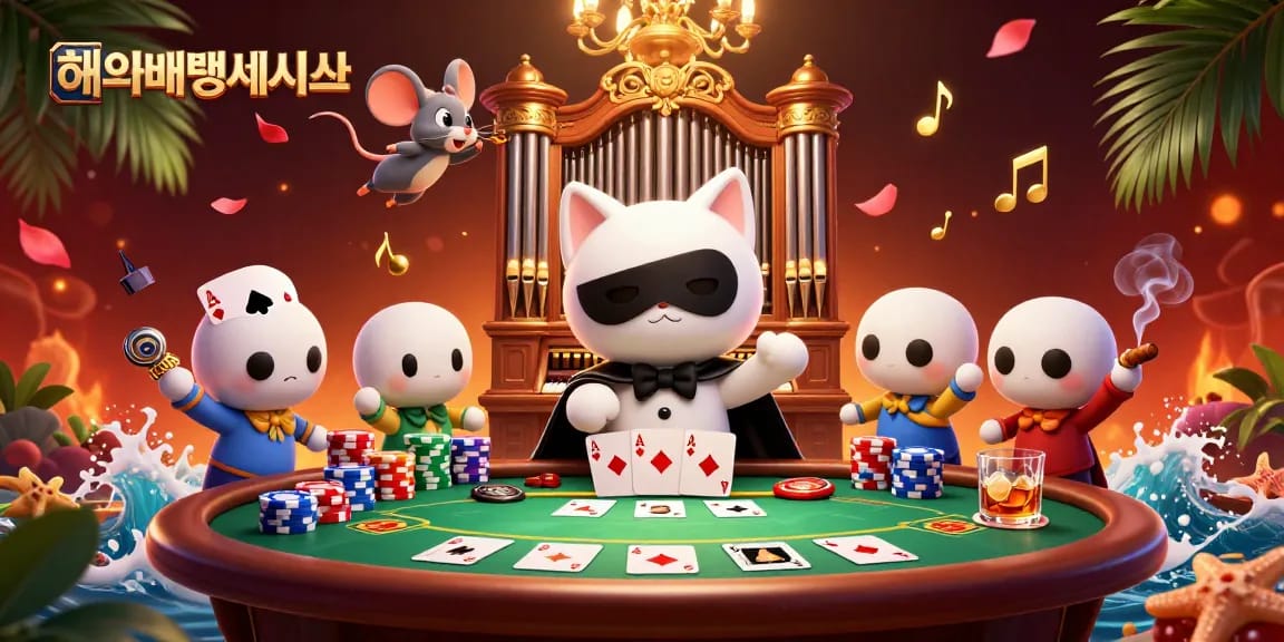 Experience the thrill of 해외배팅사이트 with this captivating casino scene featuring dynamic characters and game elements.