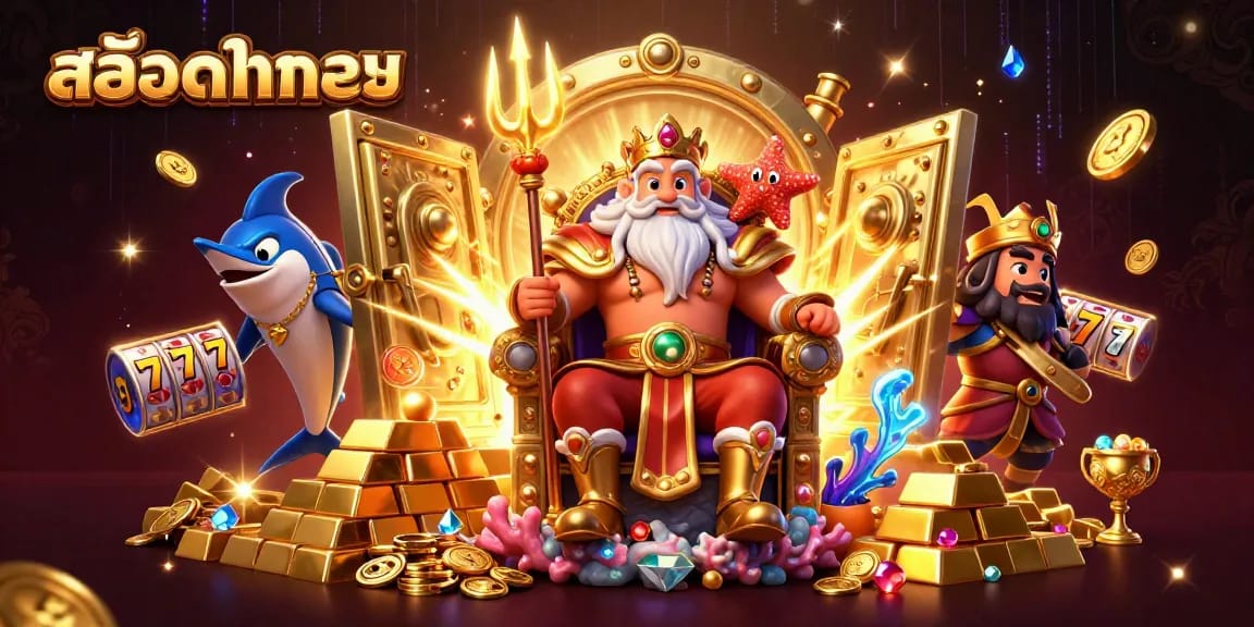 Menangkan pengalaman slot di สล็อตทดลอง dengan latar belakang yang berkilau dan penuh aksi.