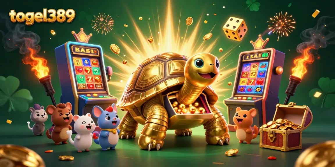 Experience thrilling wins with togel389 in this vibrant 3D jackpot scene filled with excitement!