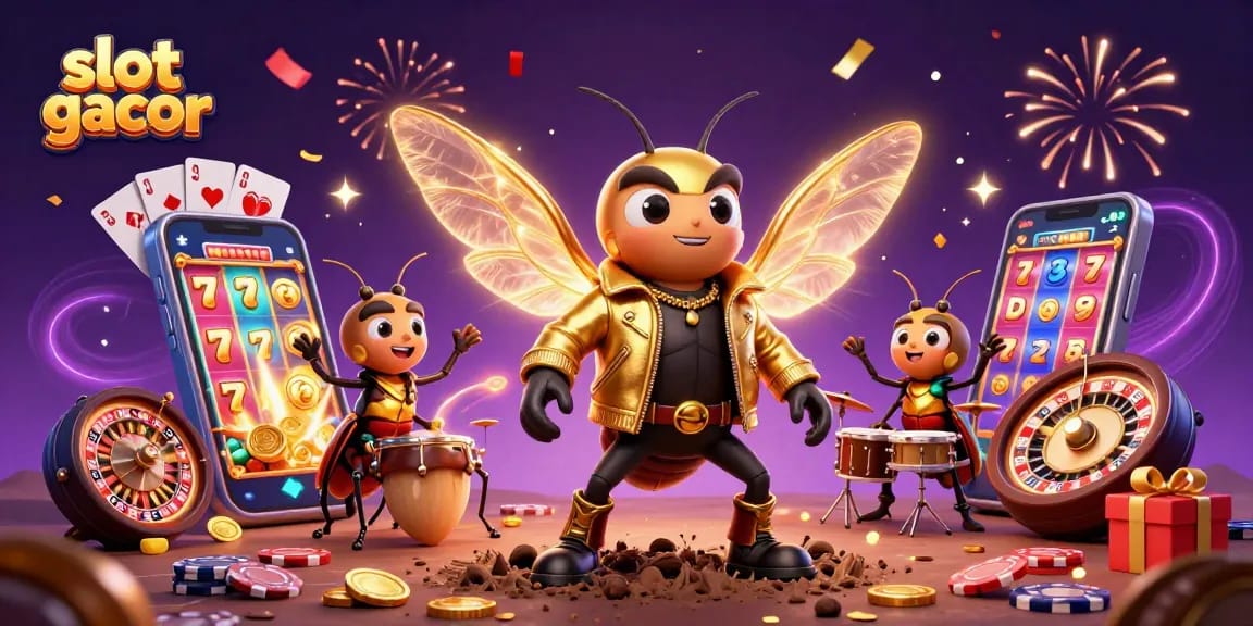 Menangkan permainan slot gacor dengan slots yang berkilauan dan karakter unik dalam ilustrasi 3D