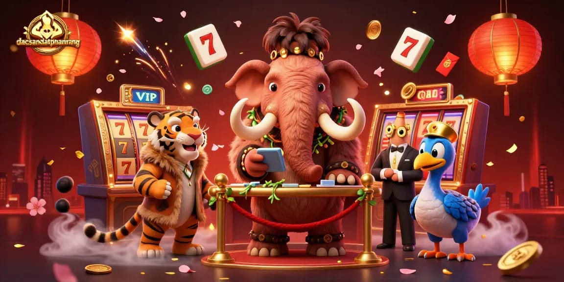 Experience thrilling slots at dacsandatphanrang with vibrant casino elements and engaging characters.
