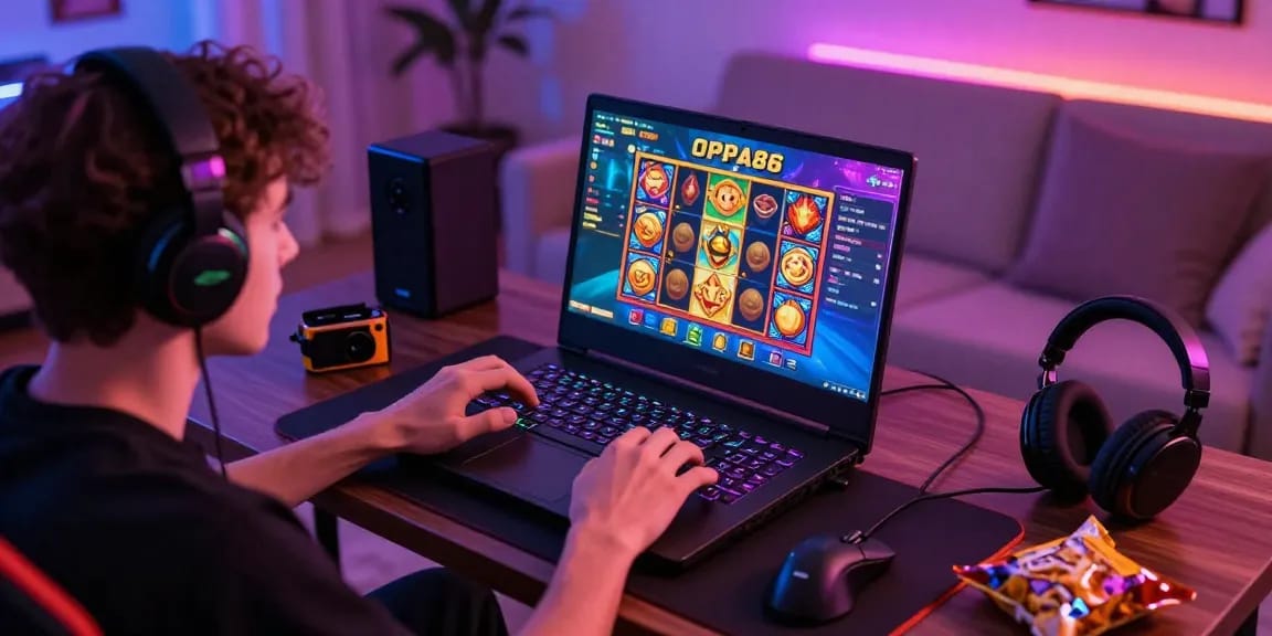 Engaging OPPA86 link gaming experience in a cozy home setup with vibrant visuals.