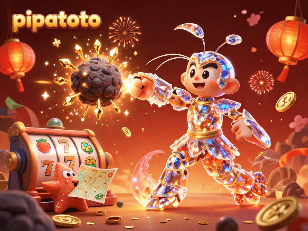 Pipatoto delivers an exciting slot experience with spinning reels and vibrant gems in a 3D illustration.