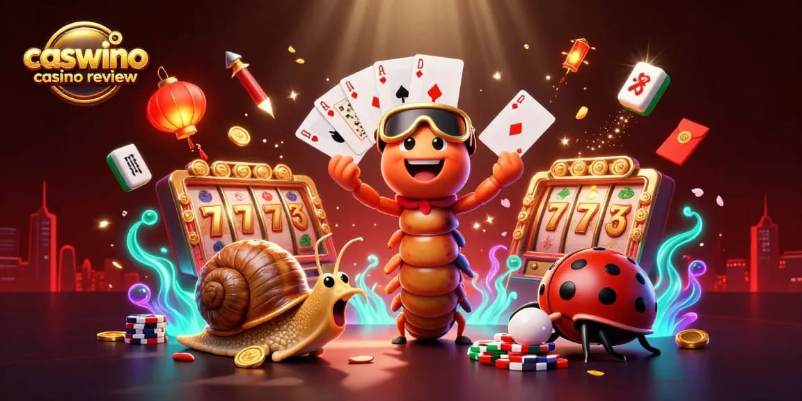 Experience the excitement of Caswino Casino Review with vibrant characters and dynamic gaming elements.
