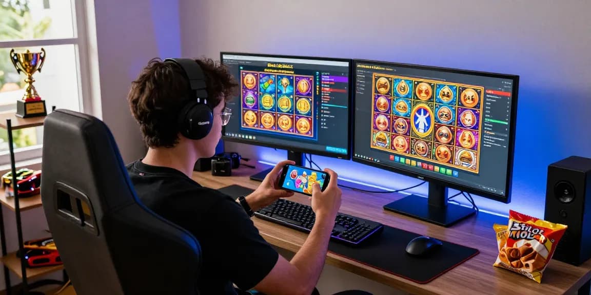 Engaging gaming experience with situs SlotQQ QQHOLIC displayed on smartphone, vibrant atmosphere.