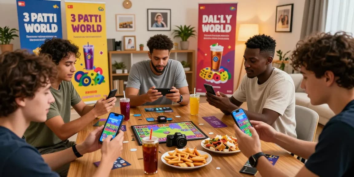 Players enjoying the 3 Patti World app, showcasing community and excitement - Download Today for fun games!