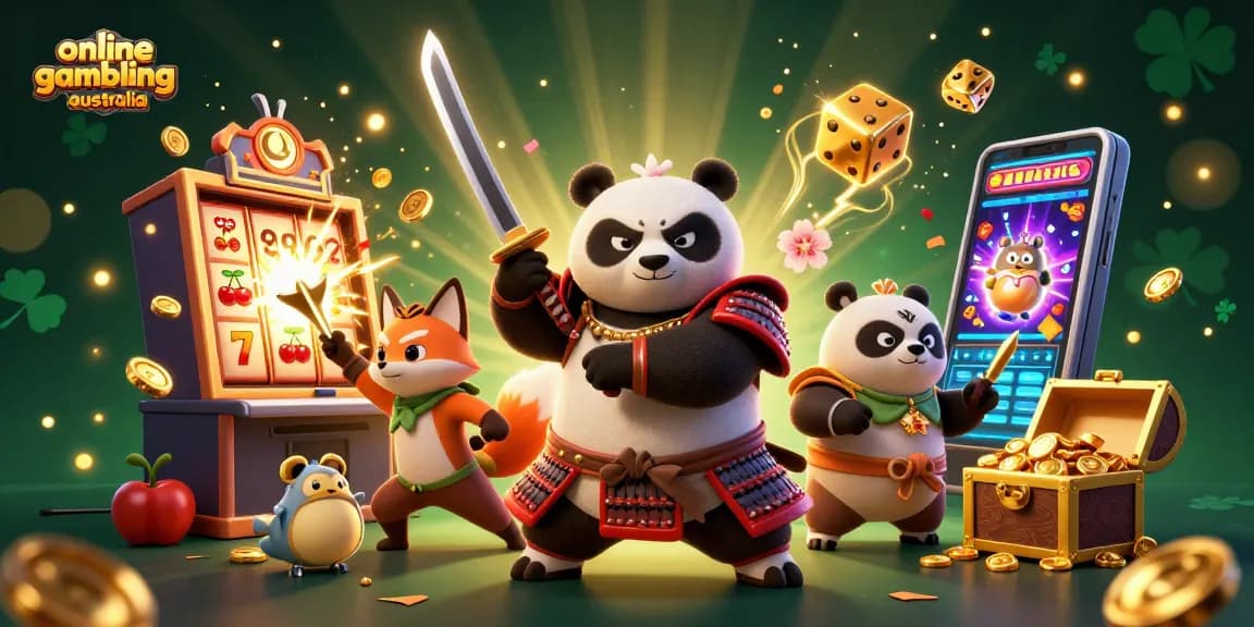 Experience the excitement of online gambling australia with vibrant animated characters and dynamic casino elements.
