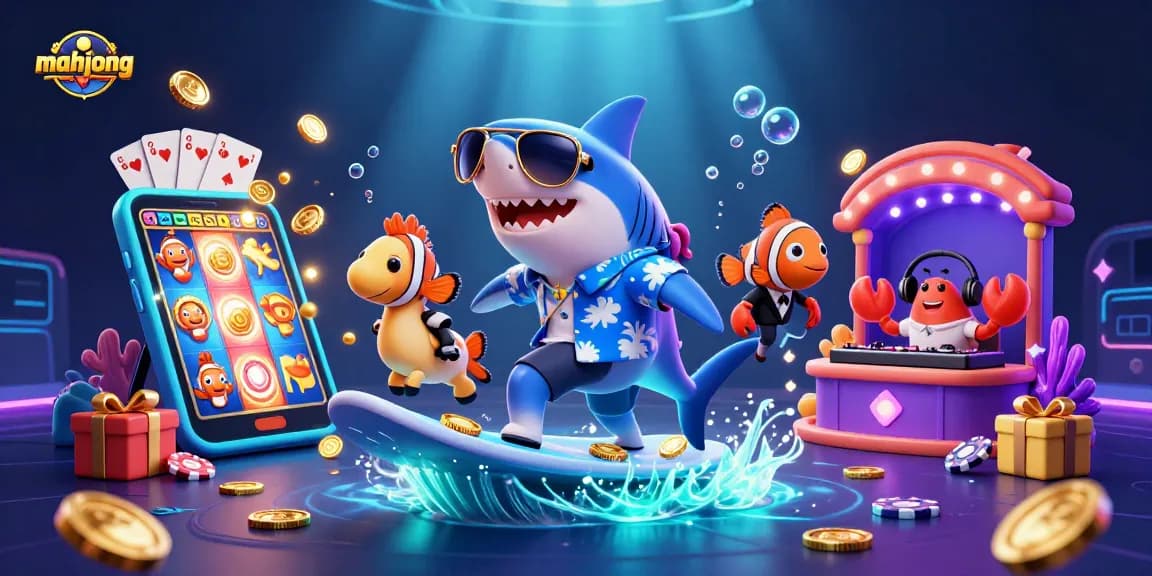 Engage in exciting mahjong slot games with thrilling casino entertainment in a vibrant underwater scene.