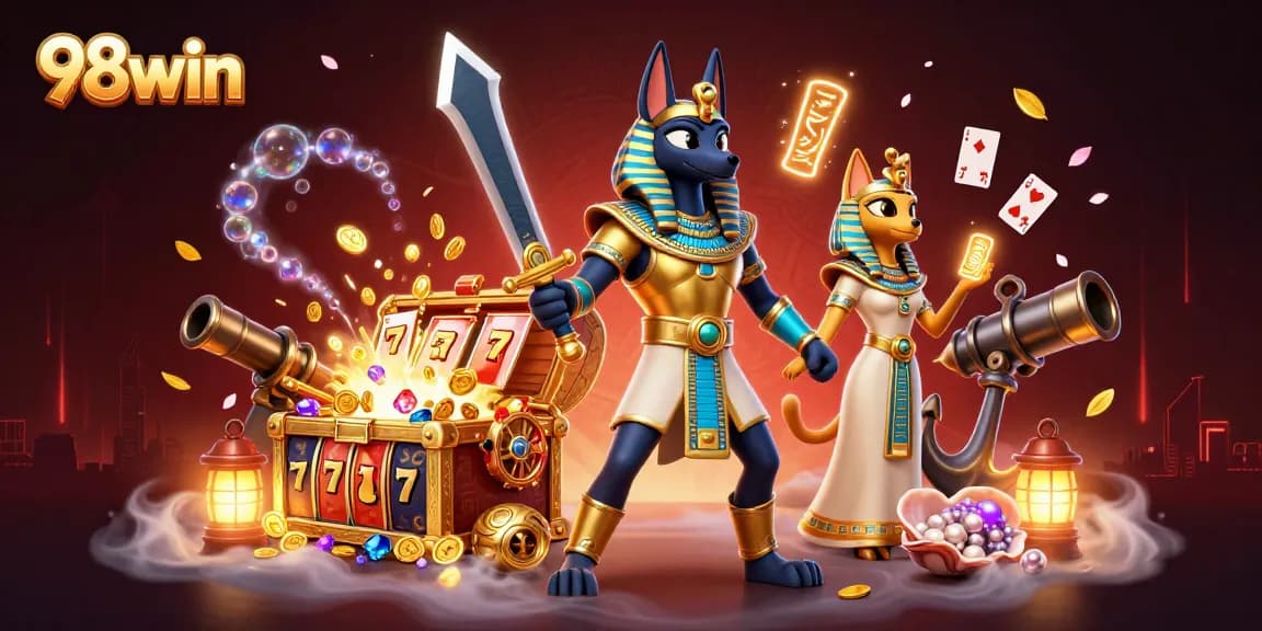 Engage in thrilling gaming experiences with 98win's vibrant casino universe and ancient Egyptian warriors.