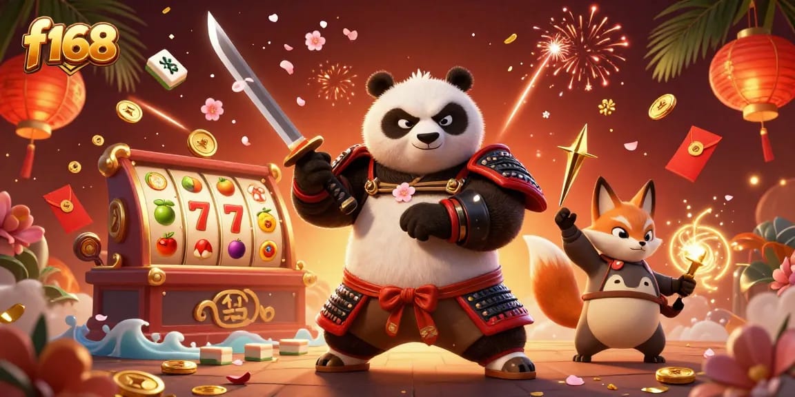Win with f168 as a samurai panda and ninja fox bring the casino to life in vibrant 3D art.