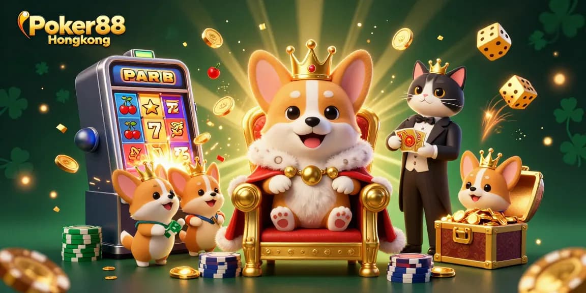Engage with the thrilling world of Poker88 Hongkong and experience captivating slot action in an illustrated casino scene.